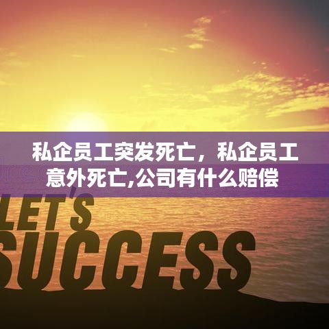 私企员工突发死亡，私企员工意外死亡,公司有什么赔偿 